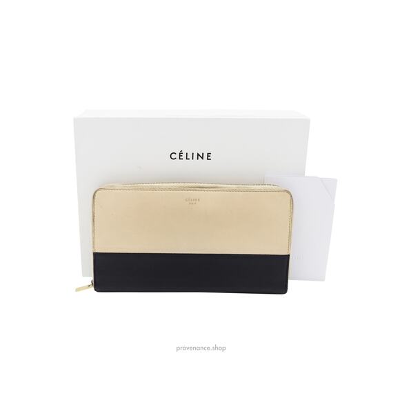 🔴 Celine Multifunction Zip Wallet - Beige/Navy - Picture 1 of 9